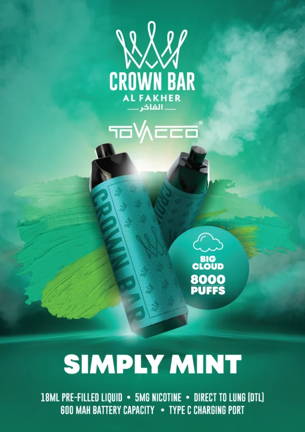 Al Fakher Vape Crown Bar Big Cloud 8000 Puffs 5% Nikotin Tek Kullanımlık Vape Toptan Satış - Avrupa Depo Stoku - JumpVape - 4