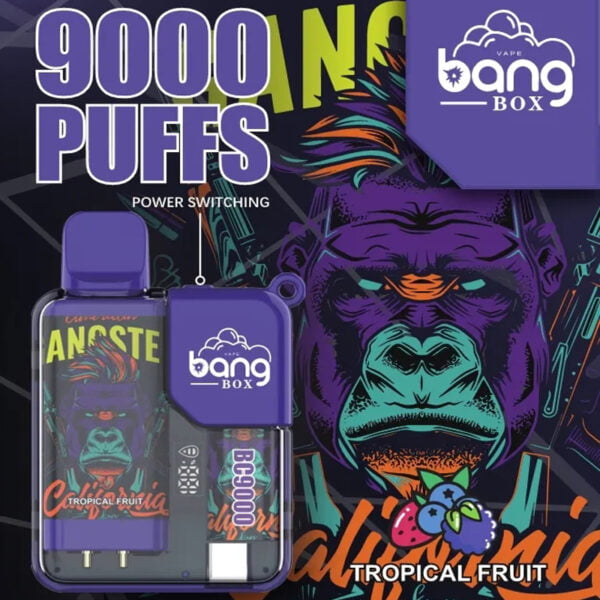 Bang Box 9000 Rookwolken 0% 2% 3% 5% Nicotine Oplaadbare LED Pover Display Wegwerp Vape Groothandel - JumpVape - 3