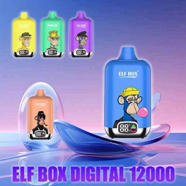 Caixa ELF digital 12000 baforadas 0% 2% 3% 5% display LED de nicotina Vape descartável atacado - JumpVape - 1