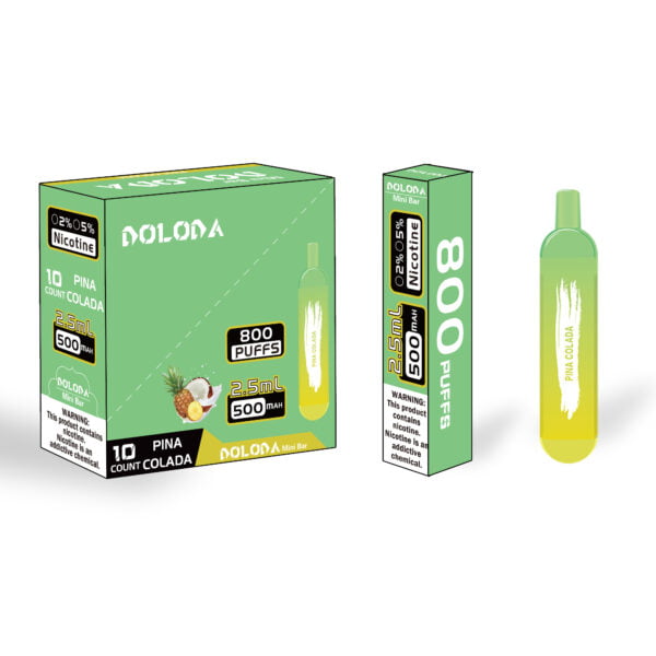 DOLODA Mini bar 800 Puffs 2% Nicotine Rechargeable Disposable E-Cigarettes Vape Wholesale - JumpVape - 7