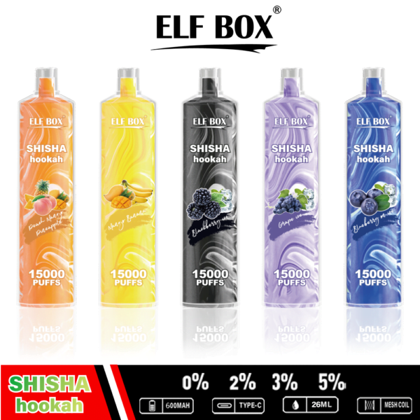 ELF BOX LS15000 Puff Shisha Hookah 0% 2% 5% Nikotynowy akumulator jednorazowy Vape Hurtownia - JumpVape - 4