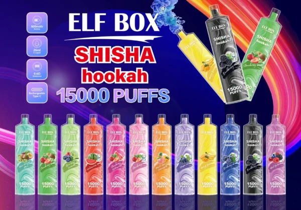 ELF BOX LS15000 Puff Shisha Hookah 0% 2% 5% Nikotynowy akumulator jednorazowy Vape Hurt - JumpVape - 1