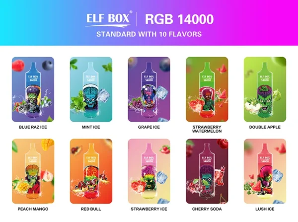 ELF BOX RGB14000 Puffs 0% 2% 3% 5% Vente en gros de vape jetable rechargeable à la nicotine - JumpVape - 2