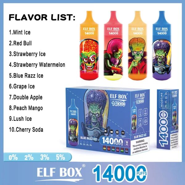 ELF BOX RGB14000 Puffs 0% 2% 3% 5% Vente en gros de vape jetable rechargeable à la nicotine - JumpVape - 8