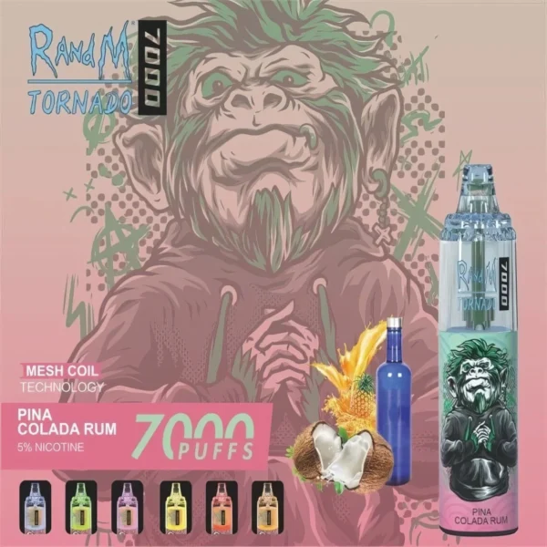 RandM Tornado 7000 Puffs 0% 2% 3% 5% Нікотиновий одноразовий вейп оптом - JumpVape - 8