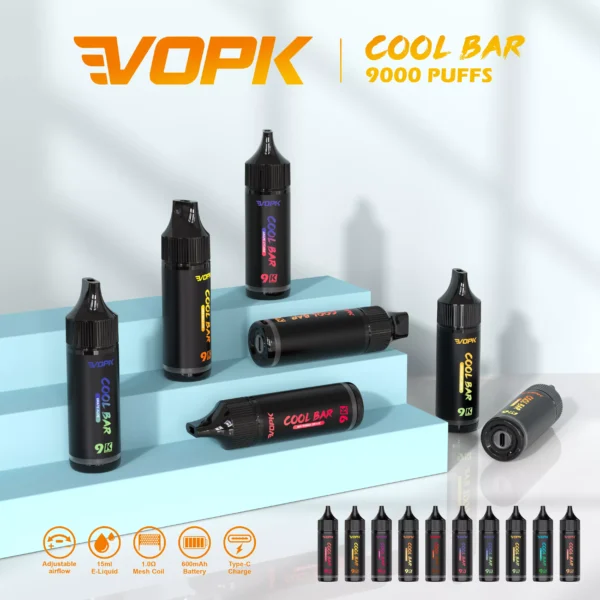 VOPK COOL BAR-9000 PUFFS 0% 2% 3% 5% Nicotine Disposable Vape Wholesale - JumpVape - 1