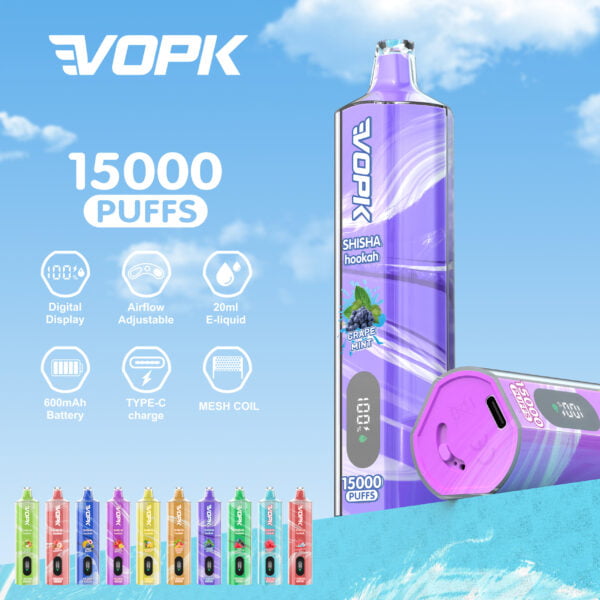 VOPK shisha hookah 15000 PUFFS 0% 2% 3% 5% Nicotine Disposable Vape Wholesale - JumpVape - 1