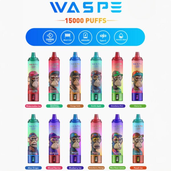 WASPE 15 000 PUFFS 0% 2% 3% 5% Nikotino vienkartinių Vape Didmeninė prekyba – JumpVape – 2