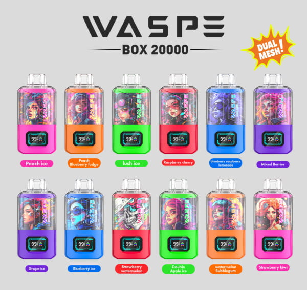 WASPE 20000 PUFFS Podwójne pudełko z siatką 0% 2% 3% 5% Nikotynowy jednorazowy Vape Hurt - JumpVape - 2