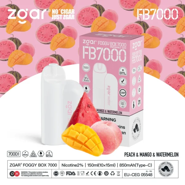 ZGAR FOGGY BOX 7000 Puffs 2% Nicotina Vape desechable recargable al por mayor - JumpVape - 6