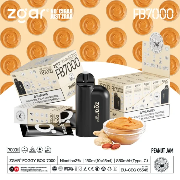 ZGAR FOGGY BOX 7000 Puffs 2% Nicotina Vape desechable recargable al por mayor - JumpVape - 7