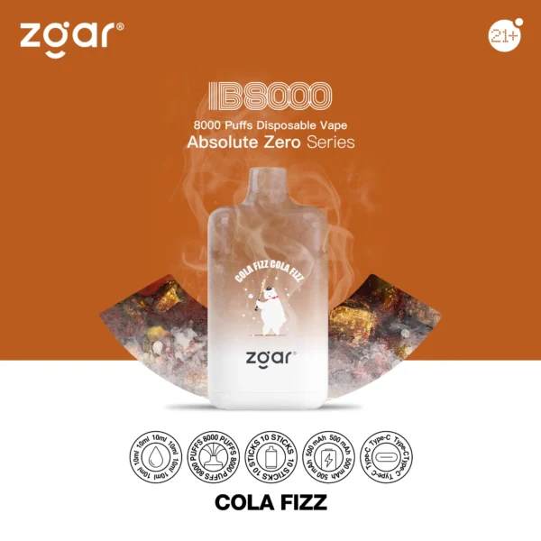 ZGAR ICE BOX 8000 Puffs 2% Nikotīna Rechargeable Vienreizlietojamais Vape Vairumtirdzniecība — JumpVape — 1