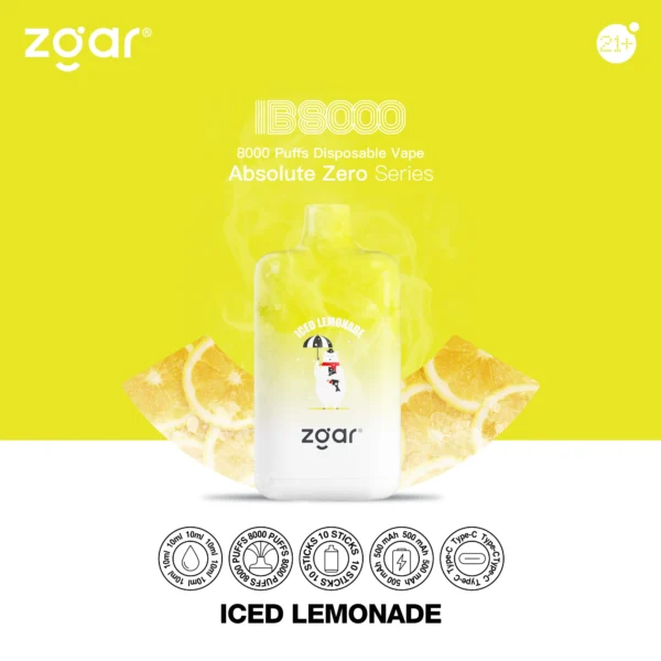 ZGAR ICE BOX 8000 Puffs 2% Nikotīna Rechargeable Vienreizlietojamais Vape Vairumtirdzniecība — JumpVape — 7