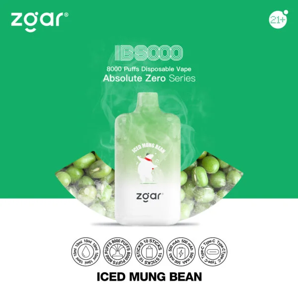 ZGAR ICE BOX 8000 Puffs 2% Nikotin uppladdningsbar engångsvape grossist - JumpVape - 9