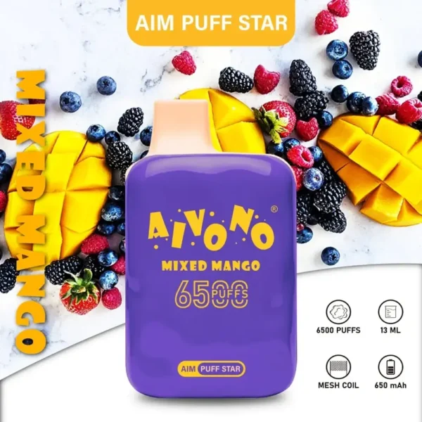 AIVONO AIM PUFFSTAR 6500 Puffs 0% 2% 5% Vähän nikotiinia ladattava kertakäyttöinen Vapes Pen Bulk Tukkumyynti - JumpVape - 2