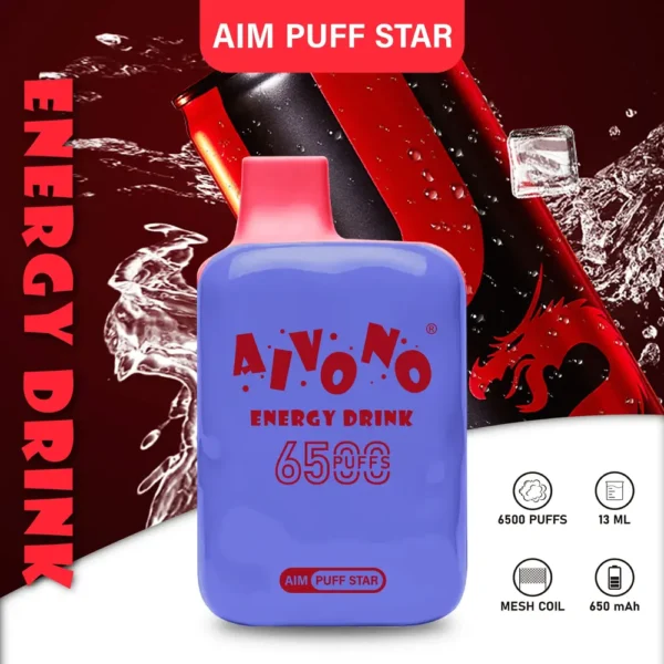 AIVONO AIM PUFFSTAR 6500 Puffs 0% 2% 5% Vähän nikotiinia sisältävä ladattava kertakäyttöinen Vapes Pen Bulk Tukkumyynti - JumpVape - 4