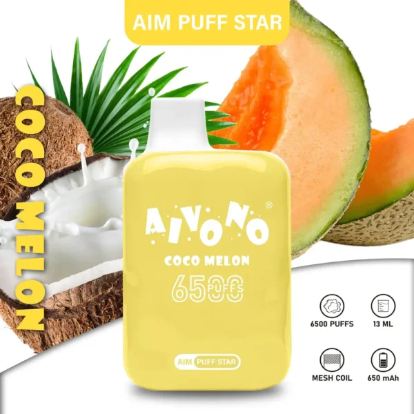 AIVONO AIM PUFFSTAR 6500 Puffs 0% 2% 5% Vähänikotiinia ladattava kertakäyttöinen Vapes Pen Bulk Tukkumyynti - JumpVape - 6