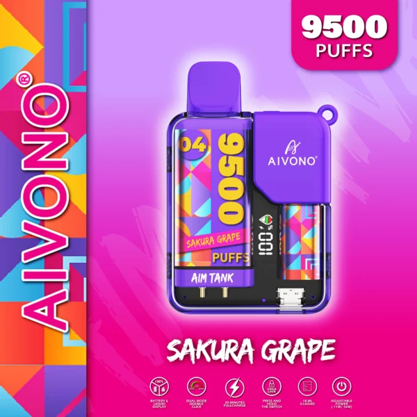 AIVONO AIM TANK 9500 Puffs 0% 2% 3% 5% Low Nikotine Ladattava kertakäyttöinen Vapes Pen Bulk Tukkumyynti - JumpVape - 5