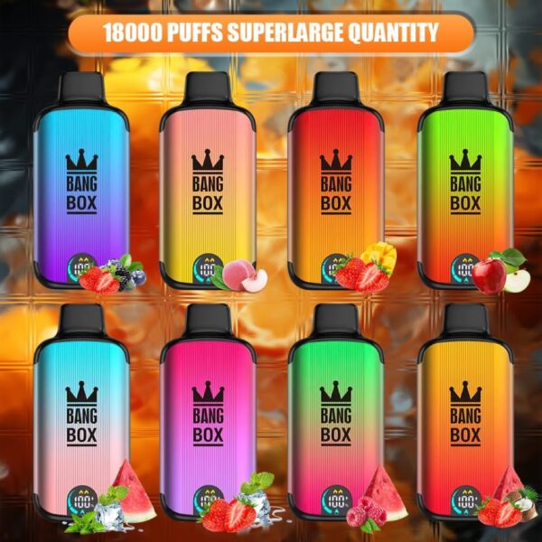 Bang Box 18000 Puffs Wyświetlacz LED 0% 2% 3% 5% Niska zawartość nikotyny luzem Kup hurtowo jednorazowy długopis Vape z możliwością ładowania - JumpVape - 1