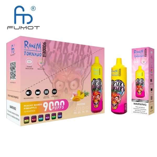 RandM Tornado 9000 PRO Puffs 0% 2% 3% 5% Basso contenuto di nicotina alla rinfusa Acquista Vape monouso ricaricabile all'ingrosso - JumpVape - 6