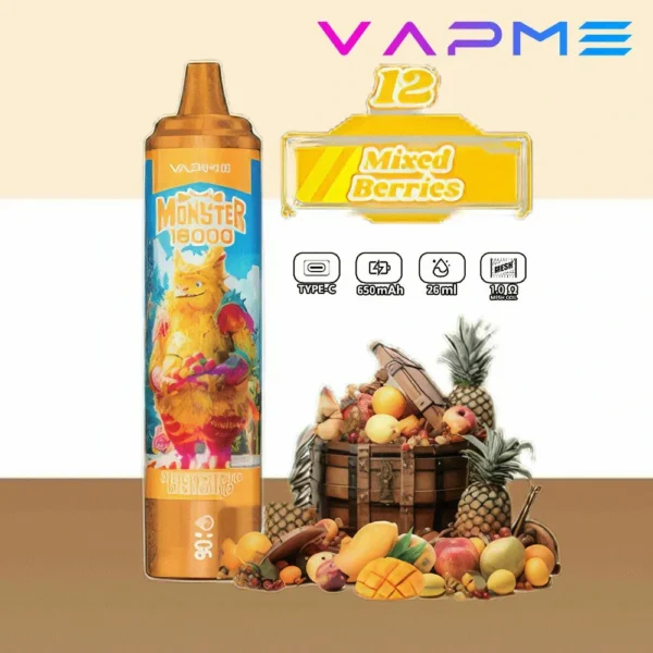 Vapme Monster 16000 Puffs 2% 5% Nicotine Rechargeable Disposable Vapes Bulk buy Wholesale - JumpVape - 7