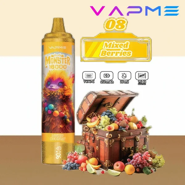 Vapme Monster 16000 Puffs 2% 5% Nicotine Rechargeable Disposable Vapes Bulk buy Wholesale - JumpVape - 12