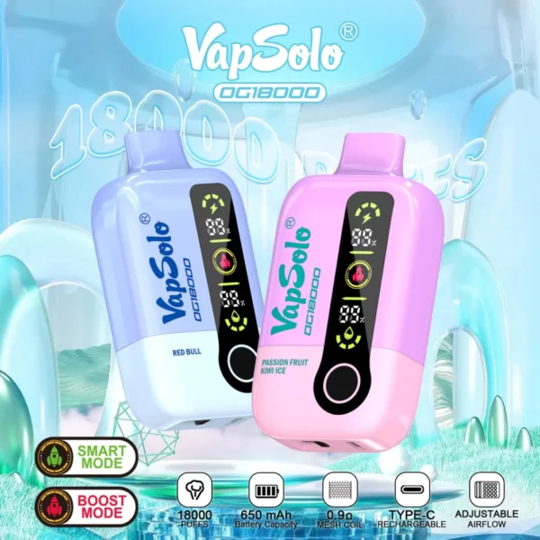 Vapsolo DG 18000 Puffs 2% 5% Düşük Nikotinli Şarj Edilebilir Tek Kullanımlık Vapes Kalem Toplu Toptan Satın Al - JumpVape - 1