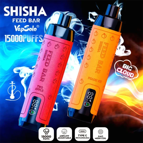 Vapsolo FEED BAR Shisha 15000 Puffs 0.5% Düşük Nikotinli Şarj Edilebilir Tek Kullanımlık Vapes Kalem Toplu Toptan Satın Al - JumpVape - 6