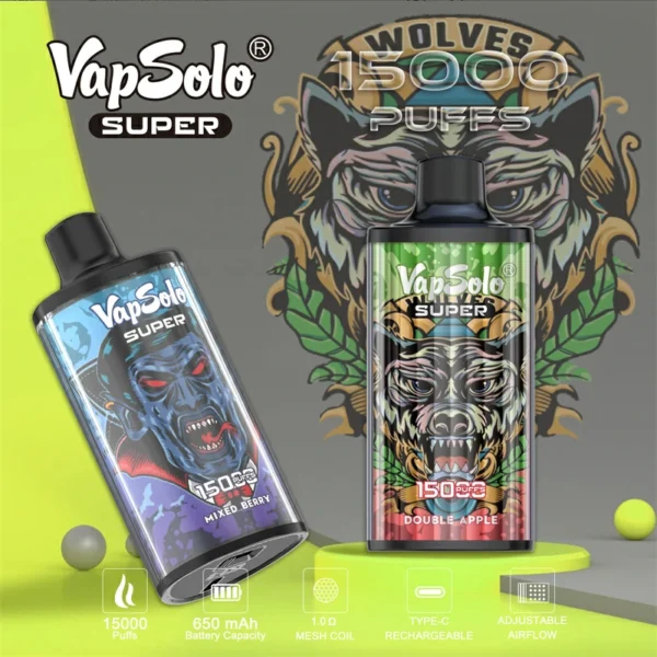 Vapsolo Super 15000 Rookwolken 2% 5% Laag nicotinegehalte Bulk Koop oplaadbare wegwerpvapes-pen groothandel - JumpVape - 2