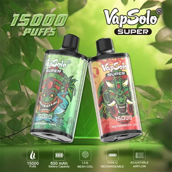 Vapsolo Super 15000 Rookwolken 2% 5% Laag nicotinegehalte Bulk Koop oplaadbare wegwerpvapes-pen groothandel - JumpVape - 1