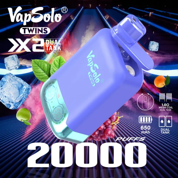 VapSolo Twins 20000 vpihov 2% 5% pisalo za enkratno uporabo z nizko vsebnostjo nikotina Nakup na debelo - JumpVape - 2