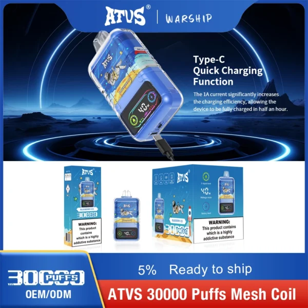 ATVS 30000 Puffs Dual Mesh 5% Vapes desechables recargables con bajo contenido de nicotina Compra a granel - JumpVape - 6