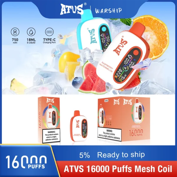 Atvs 16000 Puffs 2% 5% Low Nicotine Rechargeable Disposable Vapes Pen Bulk Buy Wholesale - JumpVape - 6