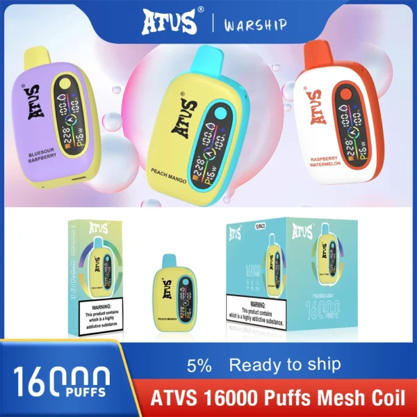 Atvs 16000 Puffs 2% 5% Low Nicotine Rechargeable Disposable Vapes Pen Bulk Buy Wholesale - JumpVape - 5