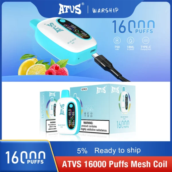 Atvs 16000 Puffs 2% 5% Low Nicotine Rechargeable Disposable Vapes Pen Bulk Buy Wholesale - JumpVape - 15