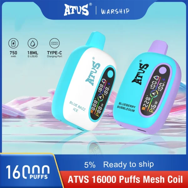 Atvs 16000 Puffs 2% 5% Low Nicotine Rechargeable Disposable Vapes Pen Bulk Buy Wholesale - JumpVape - 14