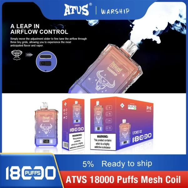 Atvs Warship 18000 Puffs 5% Vapes desechables recargables con bajo contenido de nicotina Compra a granel al por mayor - JumpVape - 8