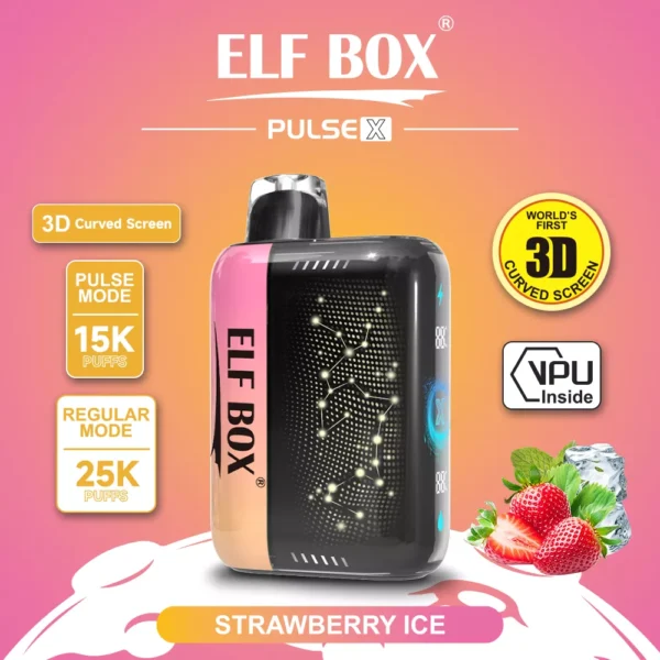 Elf Box Pulse X 25000 Puffs Dual Mesh 0% 2% 3% 5% Zems nikotīna 3D izliekts LED ekrāns Uzlādējams Vienreizējās lietošanas Vapes Pildspalva Lielapjoma Pirkt Vairumtirdzniecība - JumpVape - 11