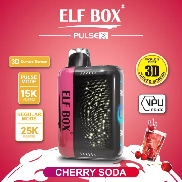 Elf Box Pulse X 25000 Puffs Dual Mesh 0% 2% 3% 5% Zems nikotīna 3D izliekts LED ekrāns Uzlādējams Vienreizējās lietošanas Vapes Pildspalva Lielapjoma Pirkt Vairumtirdzniecība - JumpVape - 4