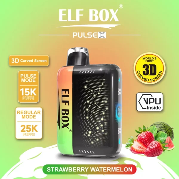 Elf Box Pulse X 25000 Puffs Dual Mesh 0% 2% 3% 5% Zems nikotīna 3D izliekts LED ekrāns Uzlādējams Vienreizējās lietošanas Vapes Pildspalva Lielapjoma Pirkt Vairumtirdzniecība - JumpVape - 5