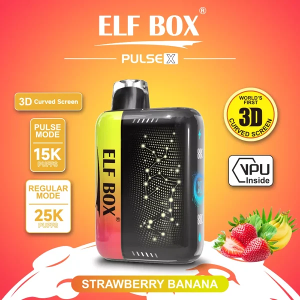 Elf Box Pulse X 25000 Puffs Dual Mesh 0% 2% 3% 5% Zems nikotīna 3D izliekts LED ekrāns Uzlādējams Vienreizējās lietošanas Vapes Pildspalva Lielapjoma Pirkt Vairumtirdzniecība - JumpVape - 6