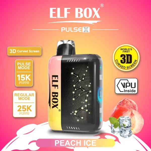 Elf Box Pulse X 25000 Puffs Dual Mesh 0% 2% 3% 5% Zems nikotīna 3D izliekts LED ekrāns Uzlādējams Vienreizējās lietošanas Vapes Pildspalva Lielapjoma Pirkt Vairumtirdzniecība - JumpVape - 7