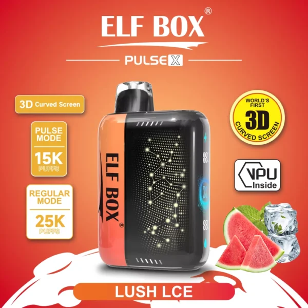 Elf Box Pulse X 25000 Puffs Dual Mesh 0% 2% 3% 5% Zems nikotīna 3D izliekts LED ekrāns Uzlādējams Vienreizējās lietošanas Vapes Pildspalva Lielapjoma Pirkt Vairumtirdzniecība - JumpVape - 8