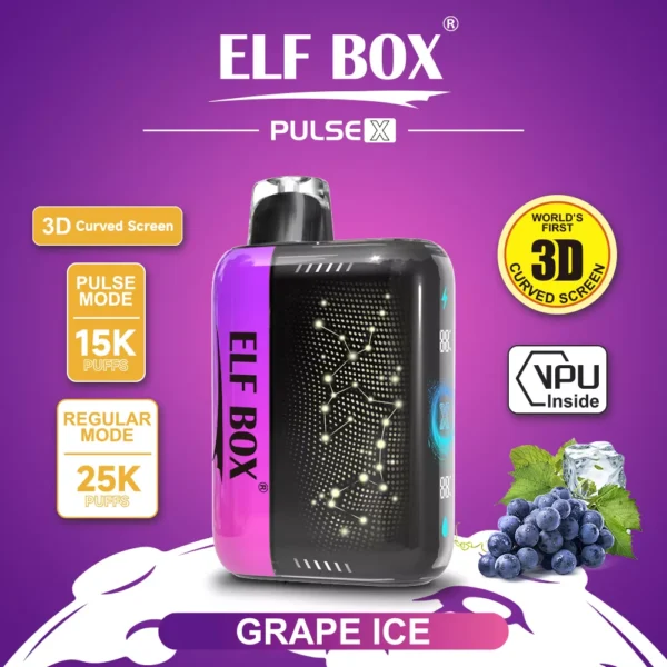 Elf Box Pulse X 25000 Puffs Dual Mesh 0% 2% 3% 5% Zems nikotīna 3D izliekts LED ekrāns Uzlādējams Vienreizējās lietošanas Vapes Pildspalva Lielapjoma Pirkt Vairumtirdzniecība - JumpVape - 9