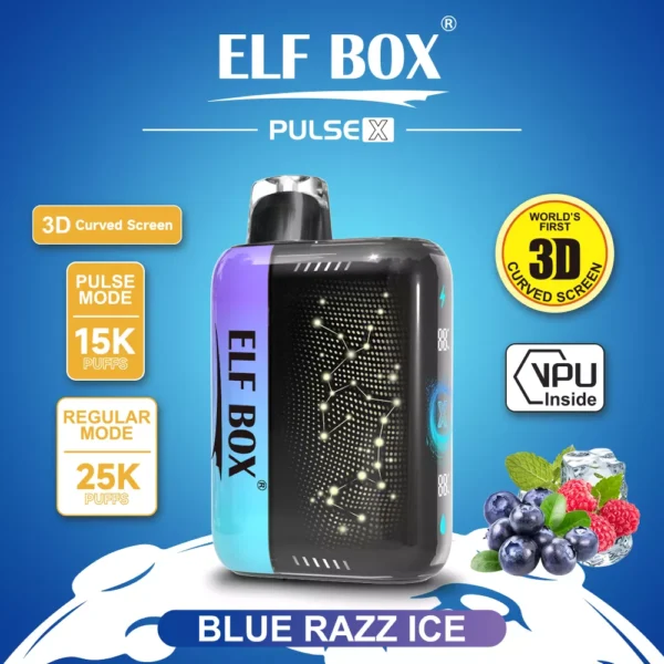 Elf Box Pulse X 25000 Puffs Dual Mesh 0% 2% 3% 5% Zems nikotīna 3D izliekts LED ekrāns Uzlādējams Vienreizējās lietošanas Vapes Pildspalva Lielapjoma Pirkt Vairumtirdzniecība - JumpVape - 10