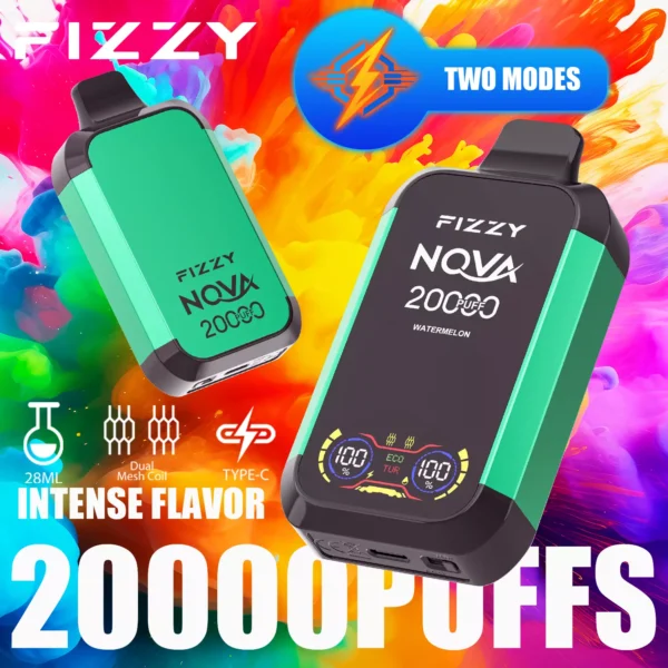 Fizzy Nova 20000 Puffs Dual Mesh 2% 5% Niskonikotynowy, jednorazowy, wielokrotnego ładowania Vapes Pen Luzem Kup hurtowo - JumpVape - 4