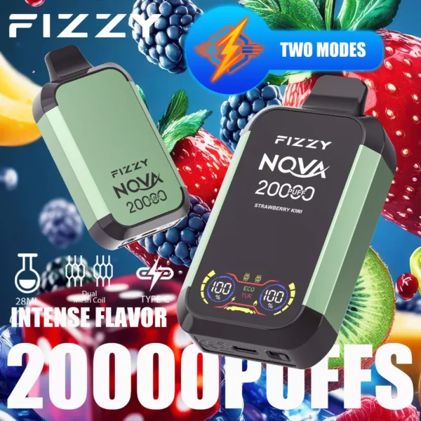 Fizzy Nova 20000 Puffs Dual Mesh 2% 5% Niskonikotynowy akumulatorowy jednorazowy długopis Vapes Kup hurtowo - JumpVape - 5