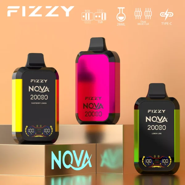 Fizzy Nova 20000 Puffs Dual Mesh 2% 5% Niskonikotynowy, jednorazowy, wielokrotnego ładowania Vapes Pen Luzem Kup hurtowo - JumpVape - 1