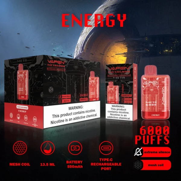 VAPEN Meta 6000 Puffs 2% 5% Vapes desechables recargables con bajo contenido de nicotina Compra a granel al por mayor - JumpVape - 8