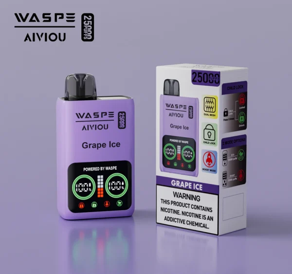 WASPE 25000 PUFFS Podwójne pudełko z siatką 0% 2% 5% Wyświetlacz LED o niskiej zawartości nikotyny Akumulatory jednorazowe Vapes Pen Luzem Kup hurtowo - JumpVape - 3